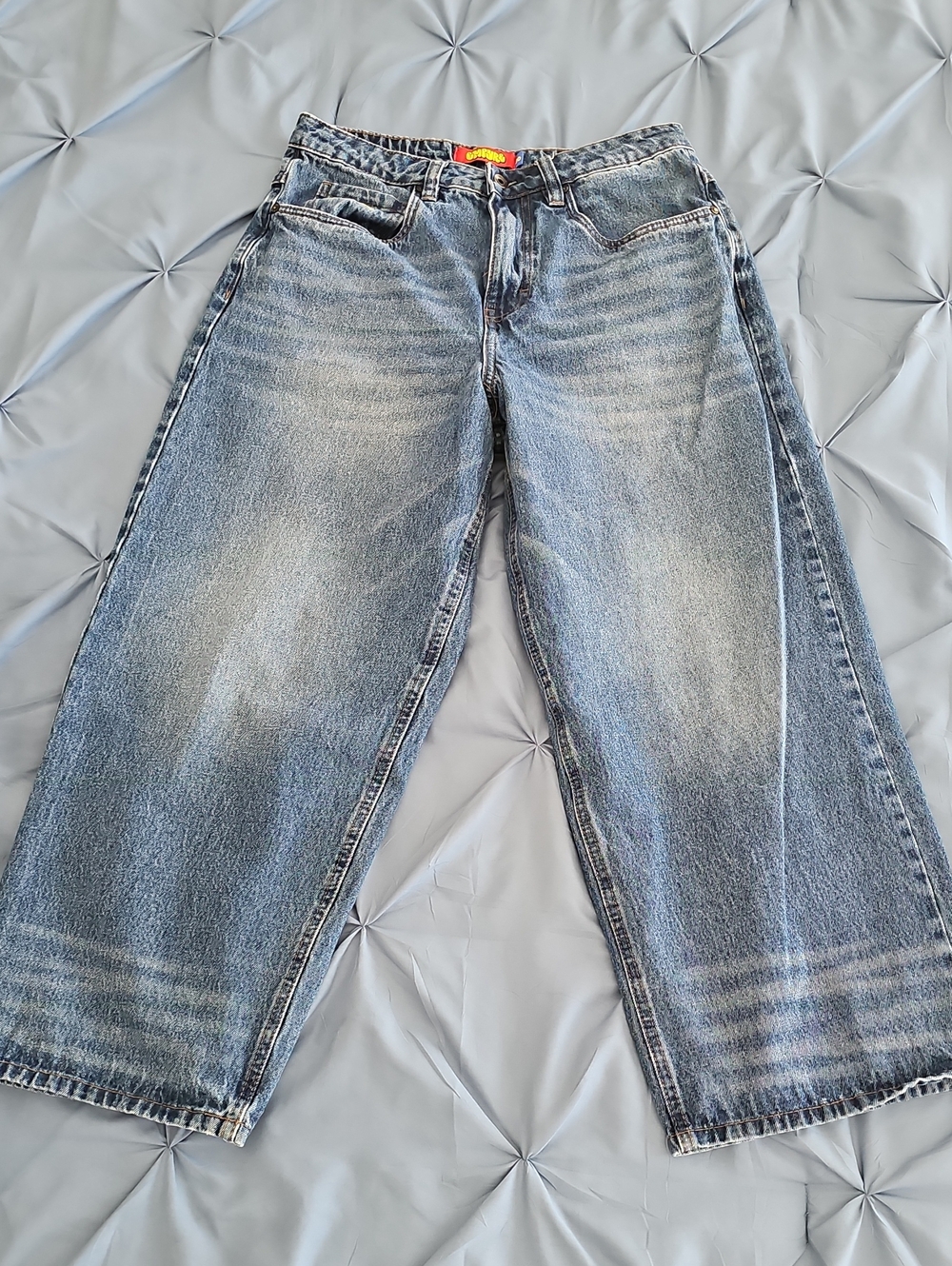 Empyre Men's Washed Blue Relaxed Straight Jeans